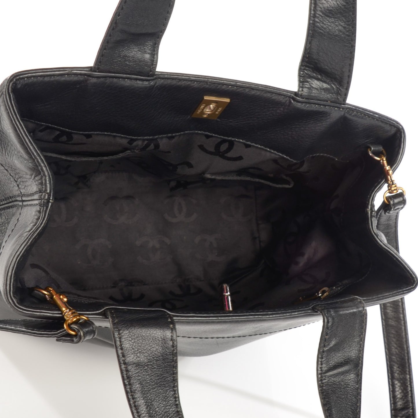 Calfskin Shopping Tote Black
