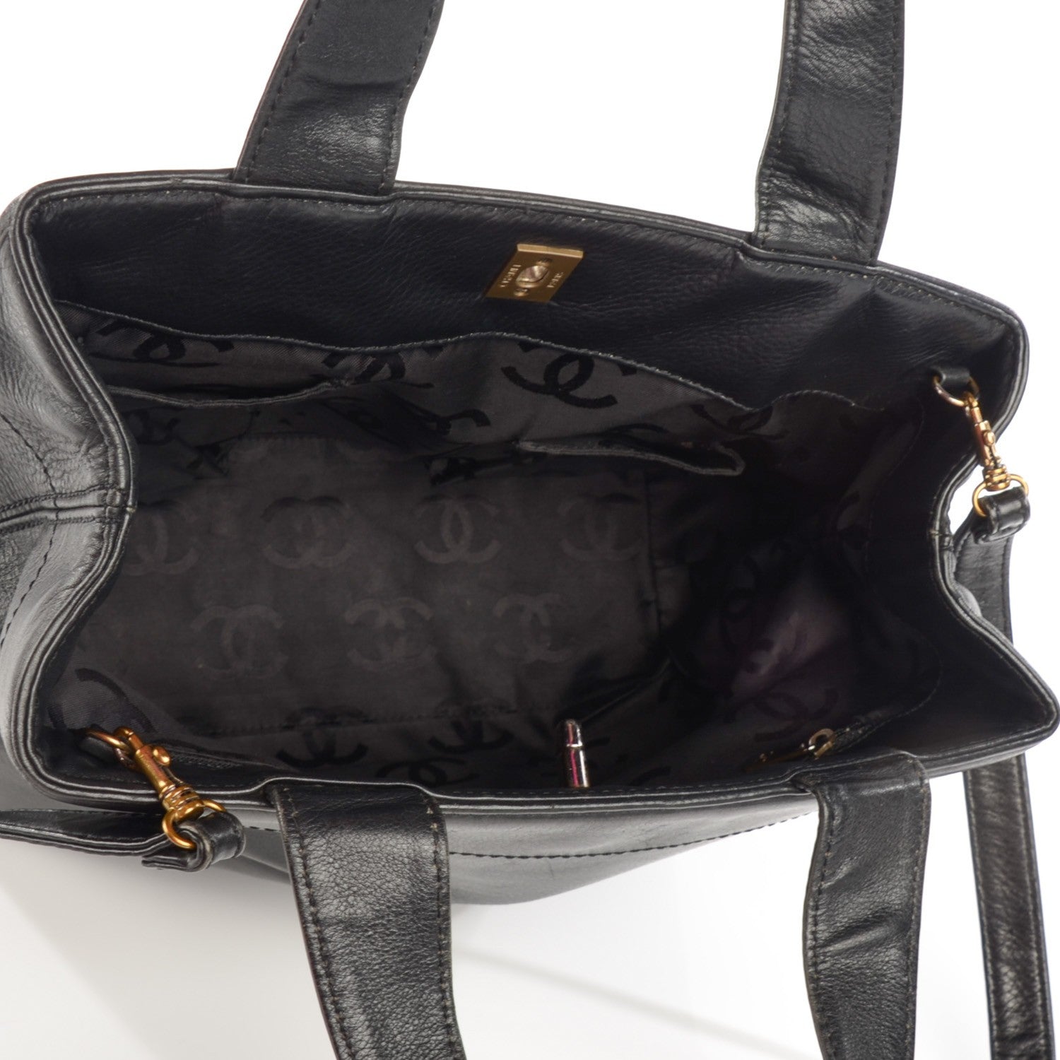 Chanel Calfskin Shopping Tote Black 8 of 12
