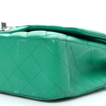Chanel Lambskin Quilted Medium Double Flap Green 10 of 13