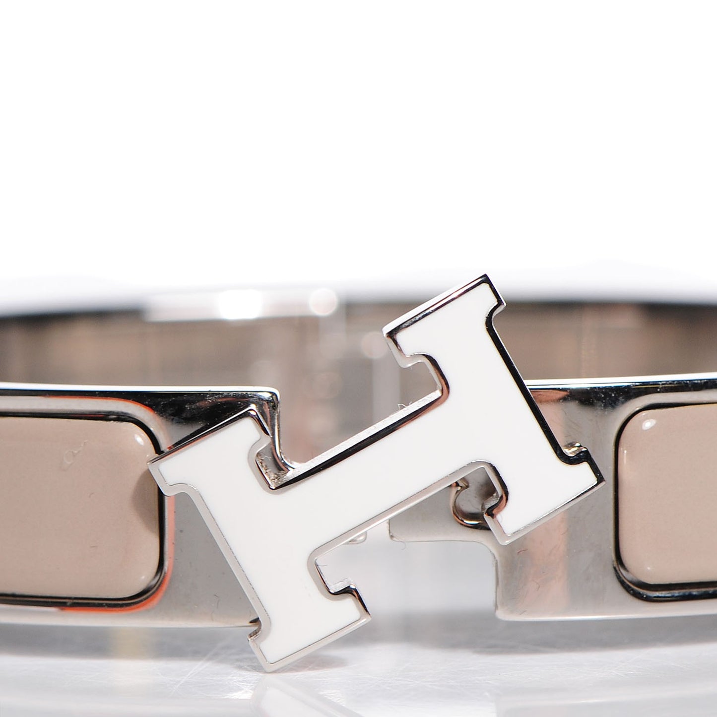 Enamel Narrow Clic Clac H Bracelet PM Etoupe