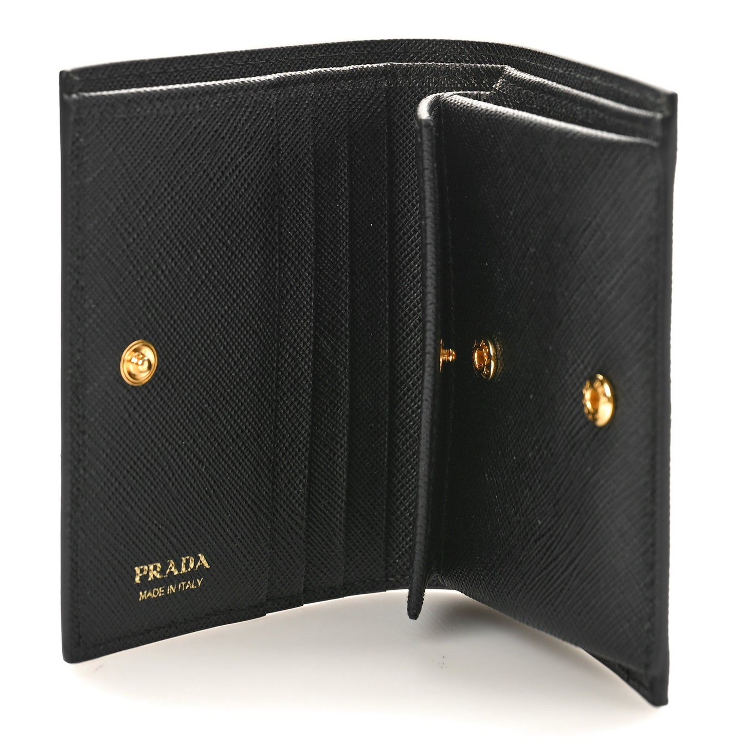 Saffiano Shine Monochrome Bi-Fold Wallet Black