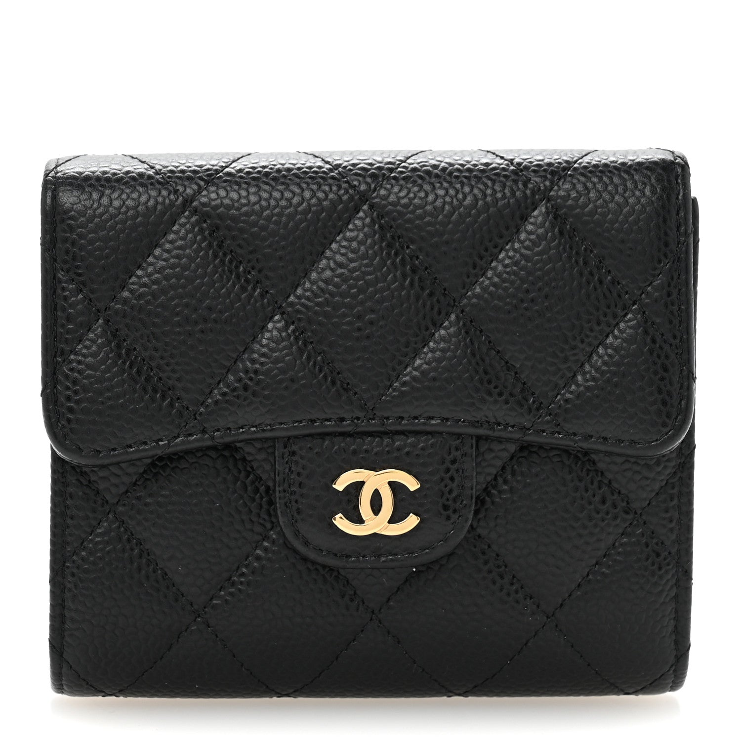 Chanel Caviar Quilted Compact Flap Wallet Black 1 of 10