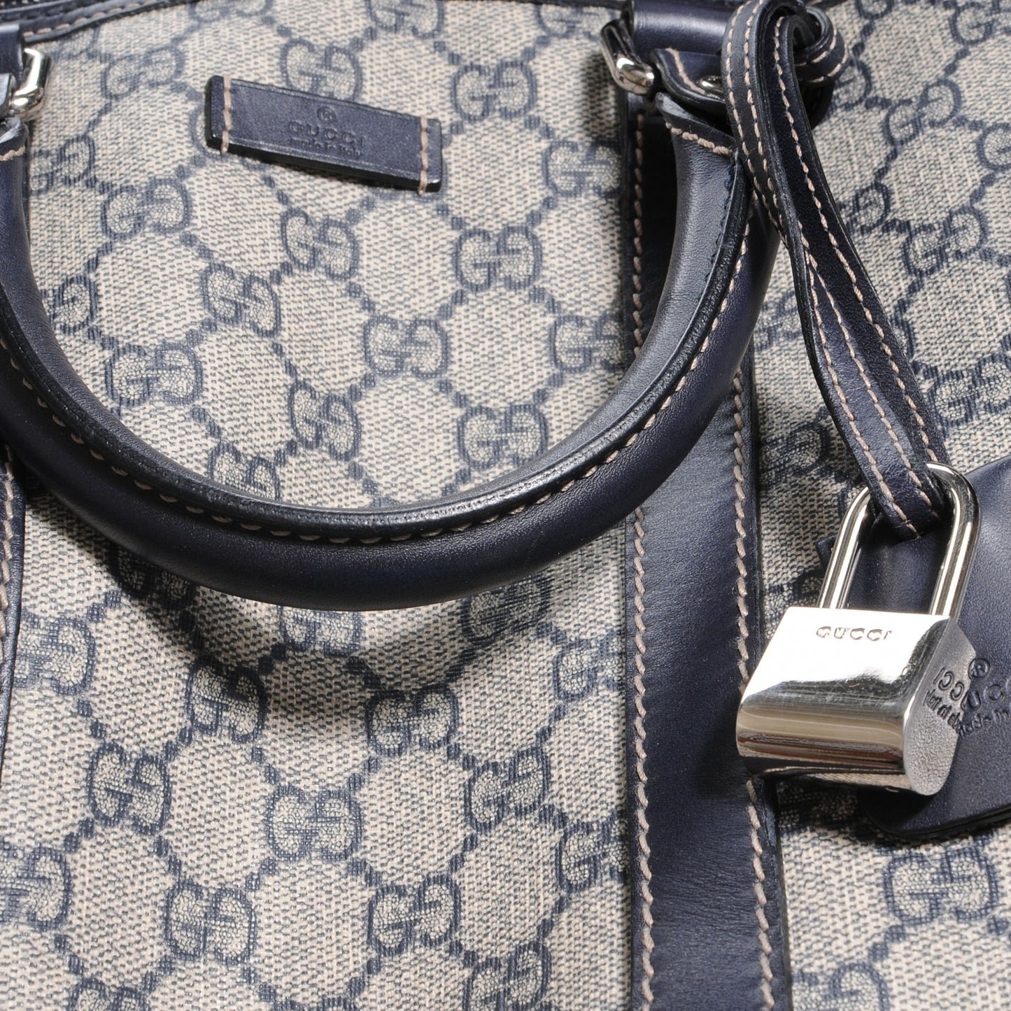 GG Plus Monogram Large Carry On Duffle Bag Navy