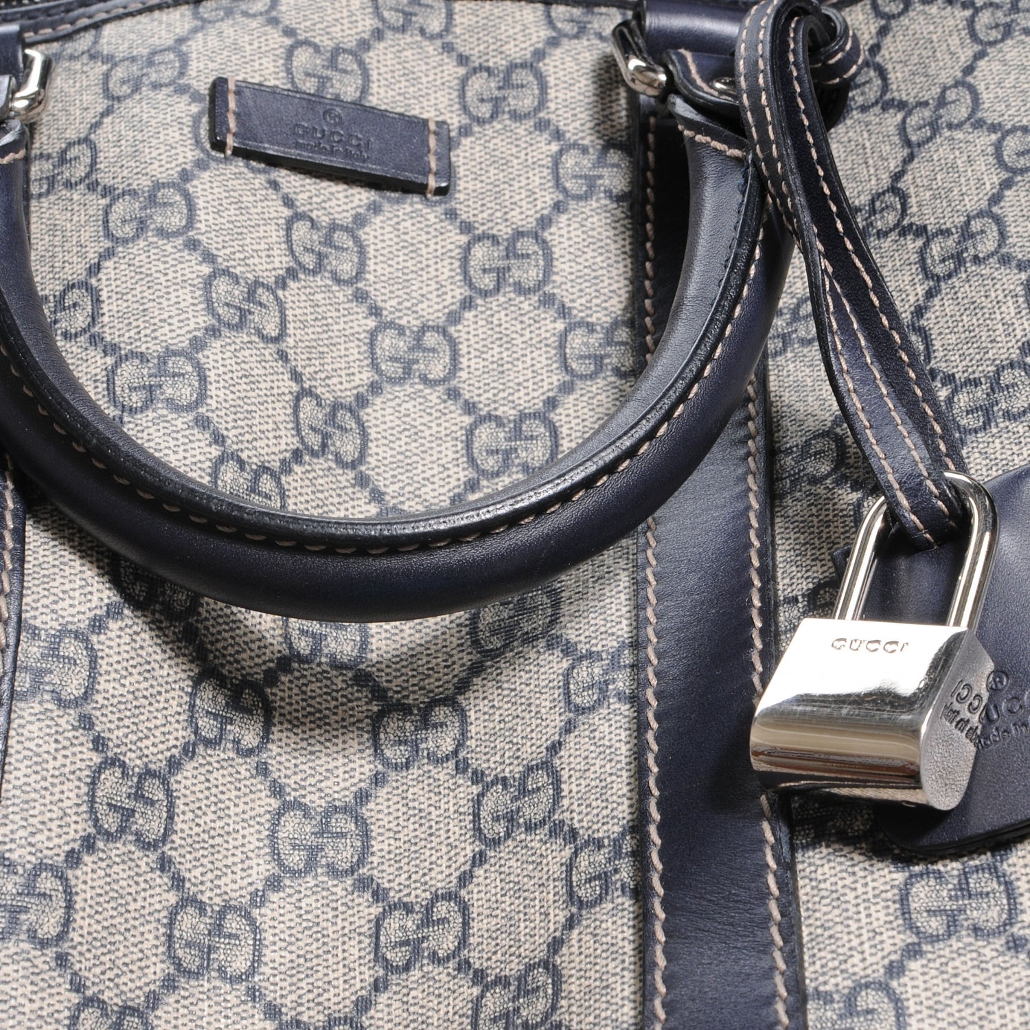 Gucci GG Plus Monogram Large Carry On Duffle Bag Navy 5 of 8