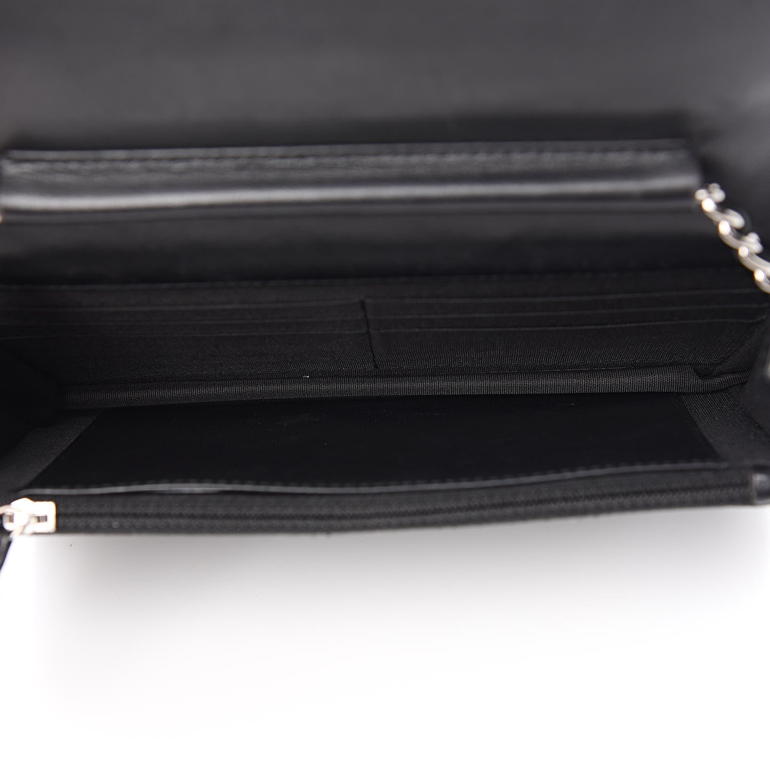 Chanel Lambskin Quilted Diamond CC Wallet On Chain WOC Black 5 of 13