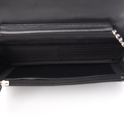 Chanel Lambskin Quilted Diamond CC Wallet On Chain WOC Black 5 of 13
