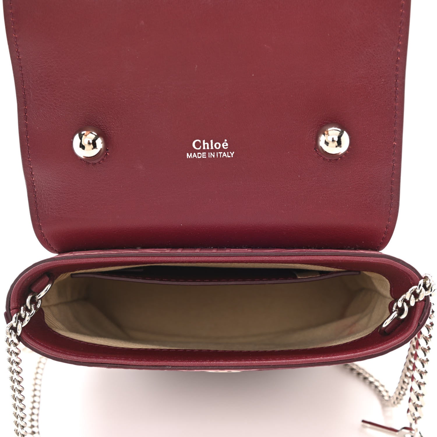 Chloe Calfskin Embossed Small Aby Lock Brown Purple 5 of 10