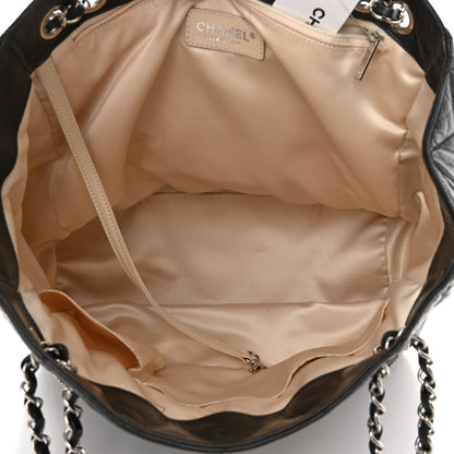 Chanel Glazed Lambskin Quilted Large North South Tote Black 5 of 15