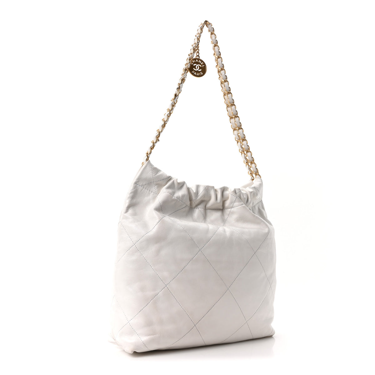 Chanel Shiny Calfskin Quilted Small Chanel 22 White 4 of 11