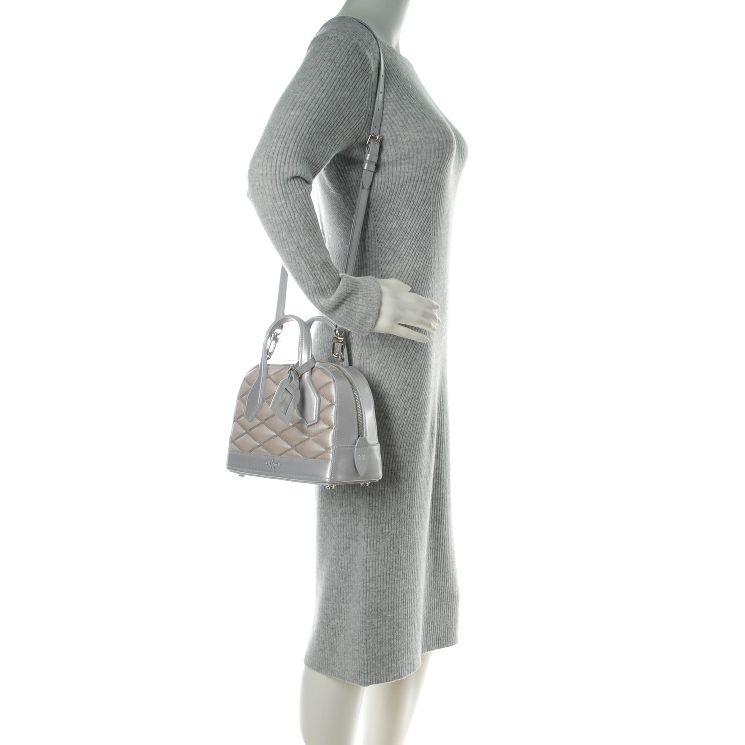 Louis Vuitton Lambskin Malletage Mini Dora Silver 2 of 9