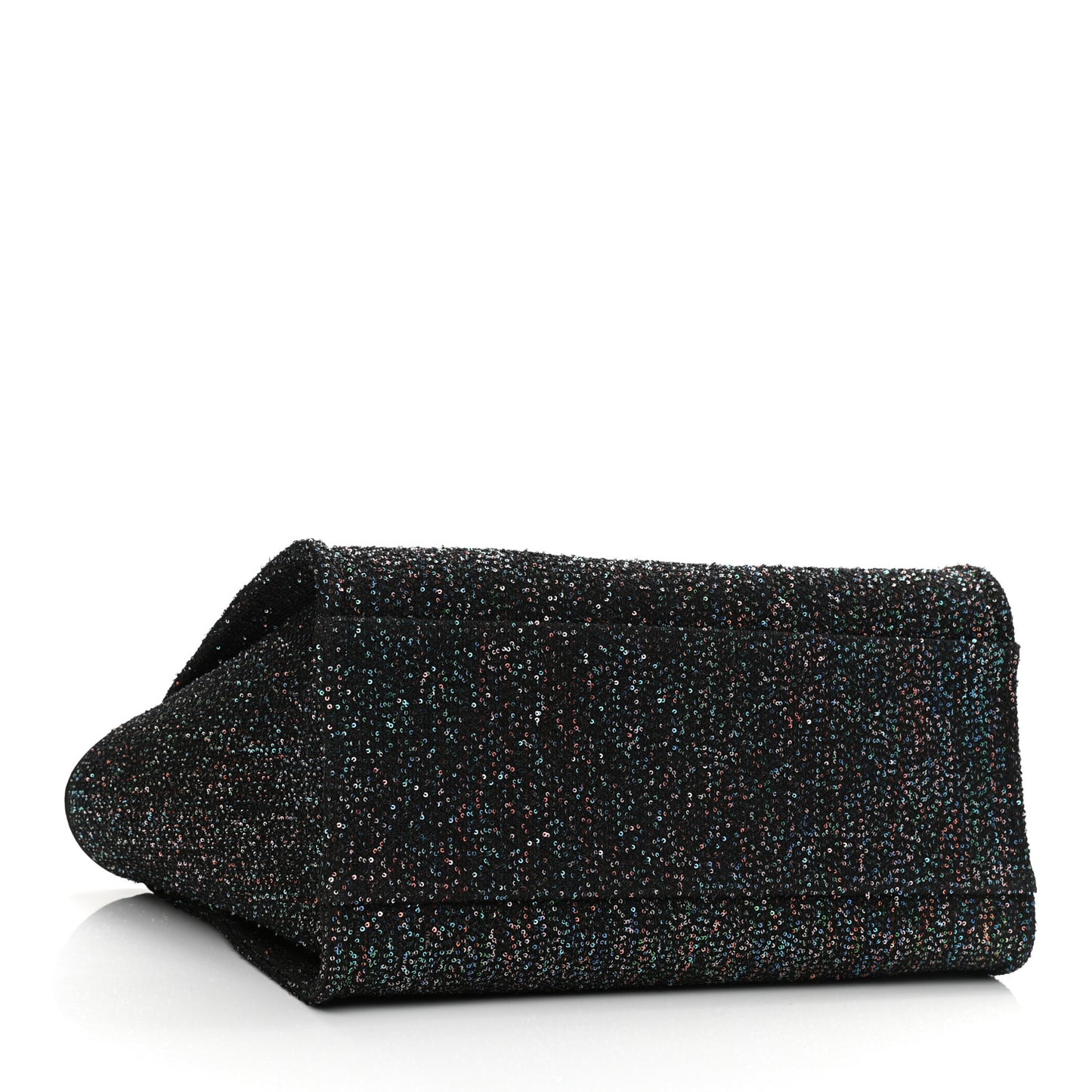 Calfskin Sequin Medium Deauville Tote Black