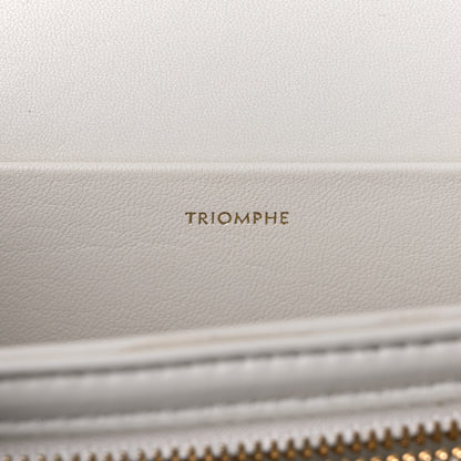 Celine Shiny Calfskin Medium Triomphe White 7 of 10