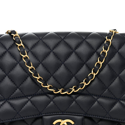 Chanel Lambskin Quilted Jumbo Single Flap Navy 8 of 12