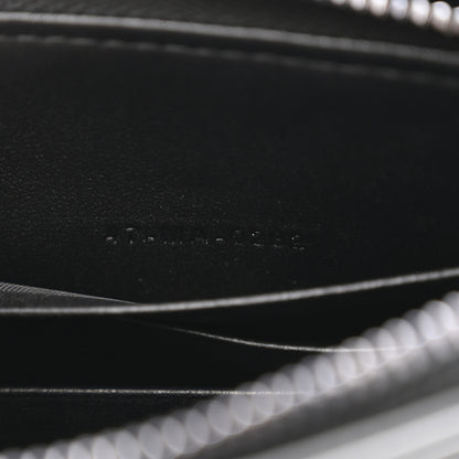 Christian Dior Calfskin Macrocannage Diamond Caro Zipped Pouch With Chain Black 7 of 10