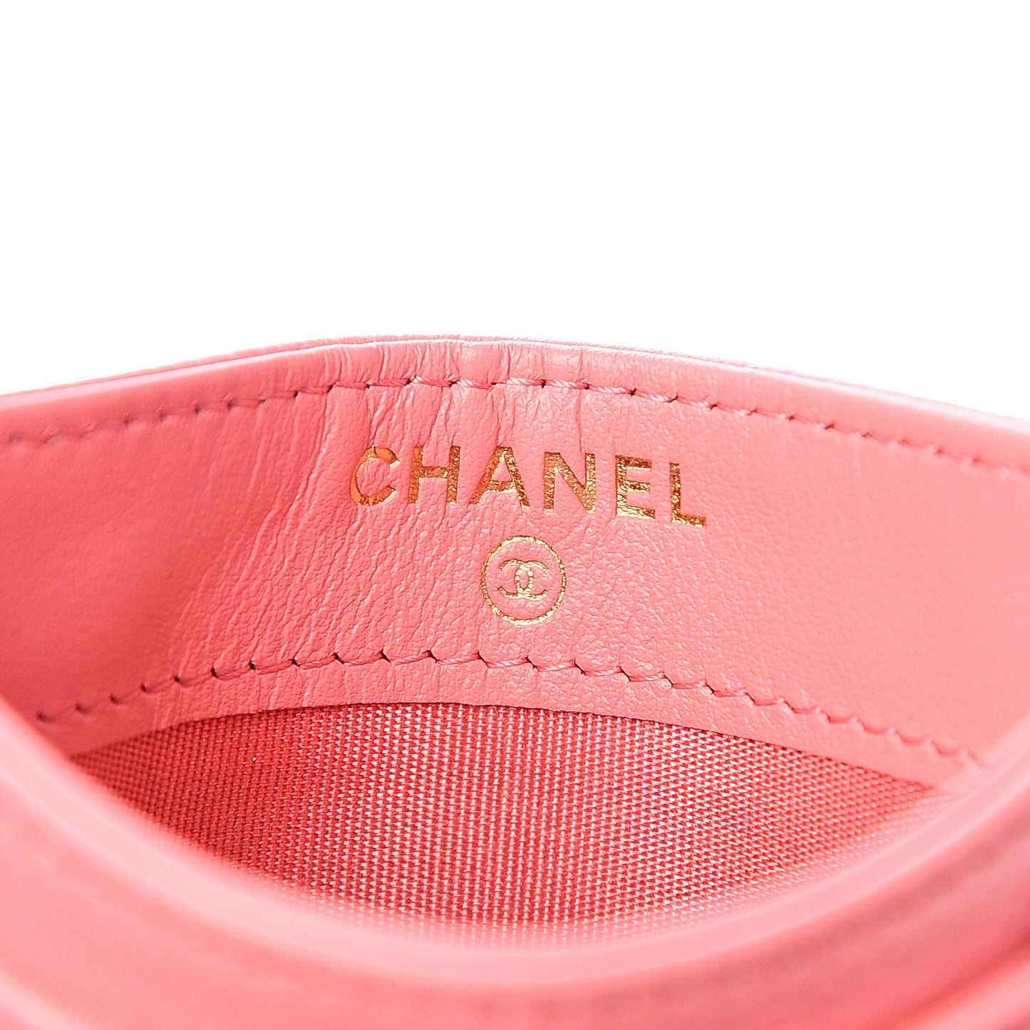 Caviar Camellia Embossed Card Holder Pink