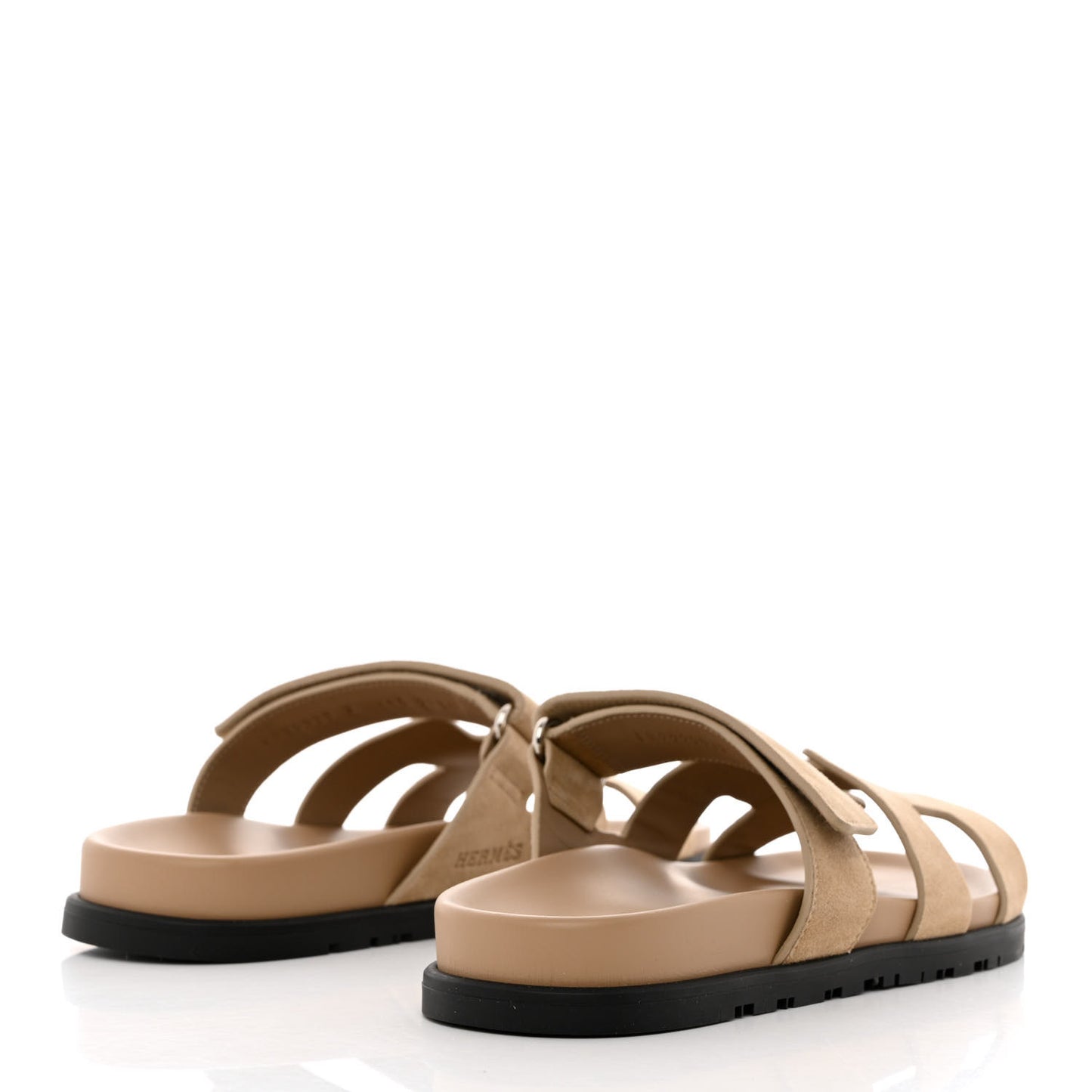 Suede Goatskin Womens Chypre Sandals 39.5 Beige Argile