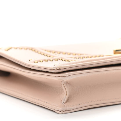 Christian Dior Calfskin Studded Diorama Wallet on Chain Pouch Nude 8 of 9