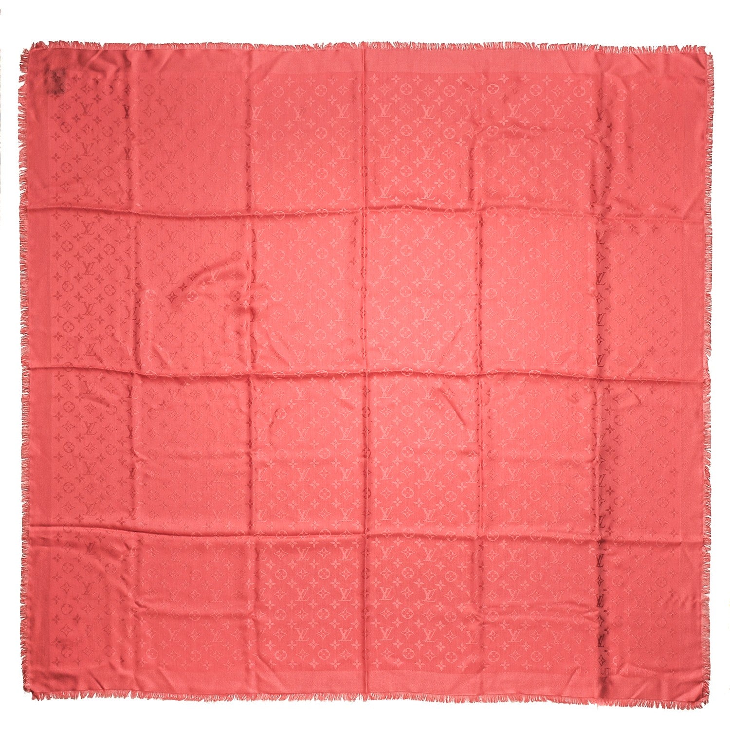 Louis Vuitton Silk Wool Monogram Shawl Pink 1 of 4