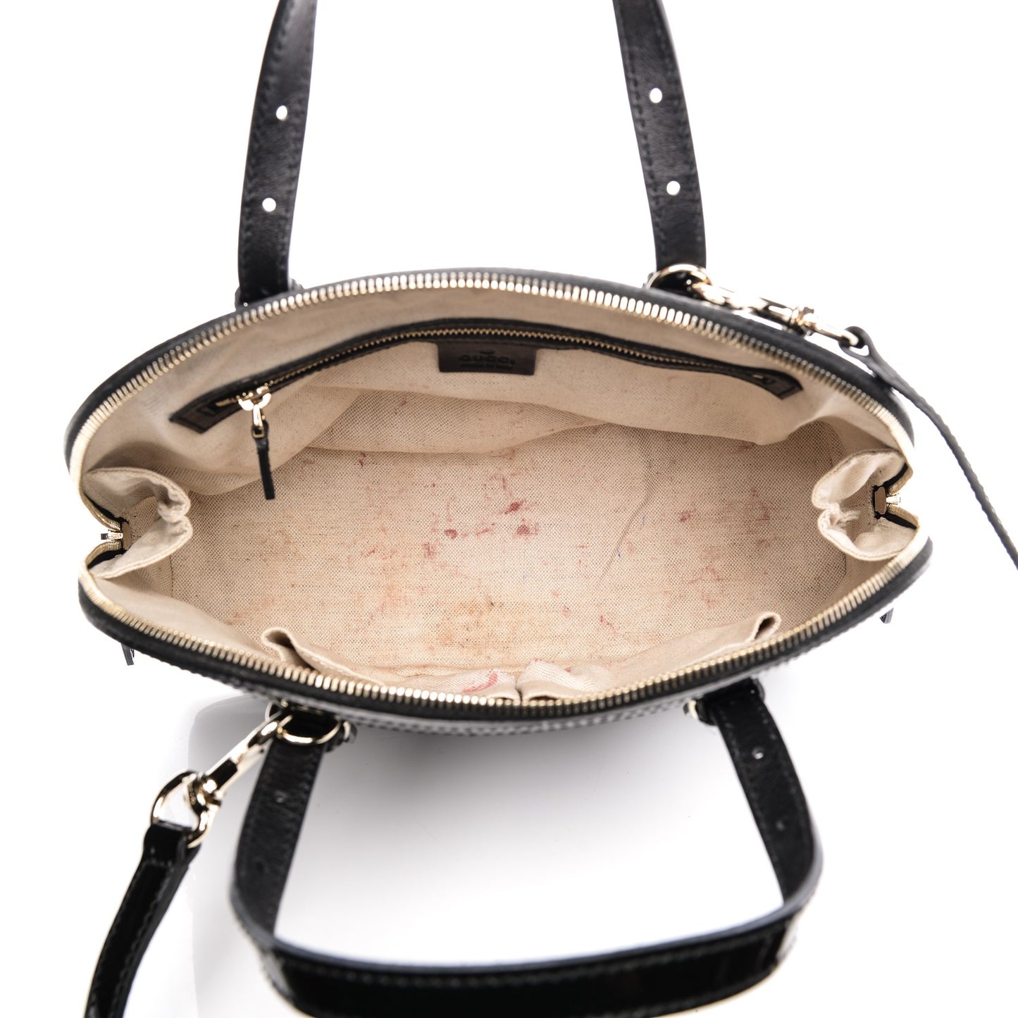 Patent Microguccissima Small Nice Top Handle Dome Bag Black