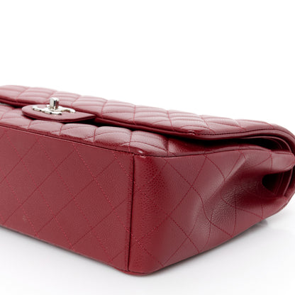 Chanel Caviar Quilted Maxi Double Flap Dark Red 11 of 12