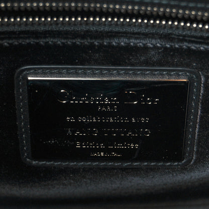 Christian Dior X WANG YUANG Calfskin Bead Embroidered Glow in the Dark Medium Lady Dior Art Black Multicolor 6 of 10