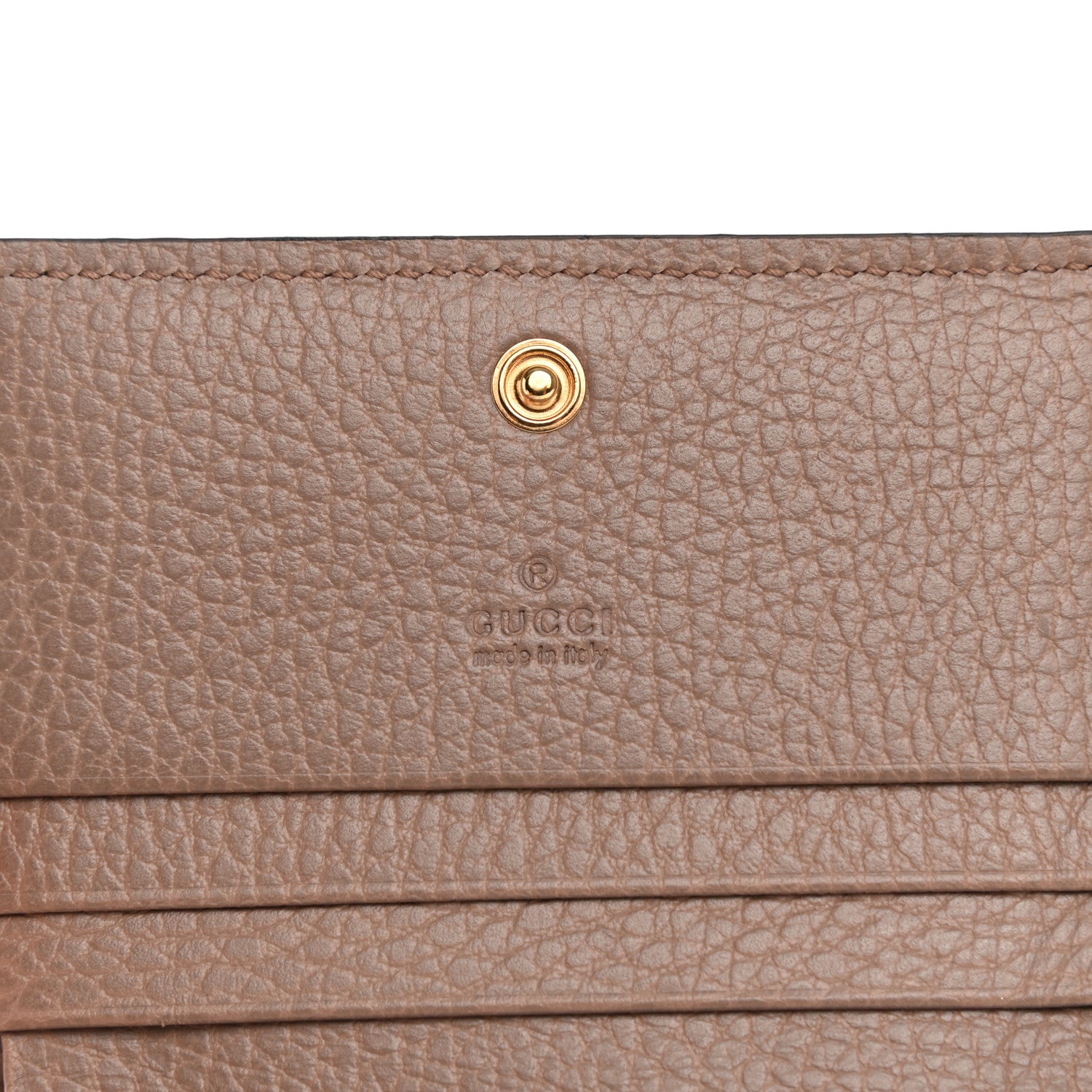 Gucci Dollar Calfskin GG Supreme Monogram GG Marmont Card Case Porcelain Rose Beige Ebony 6 of 7