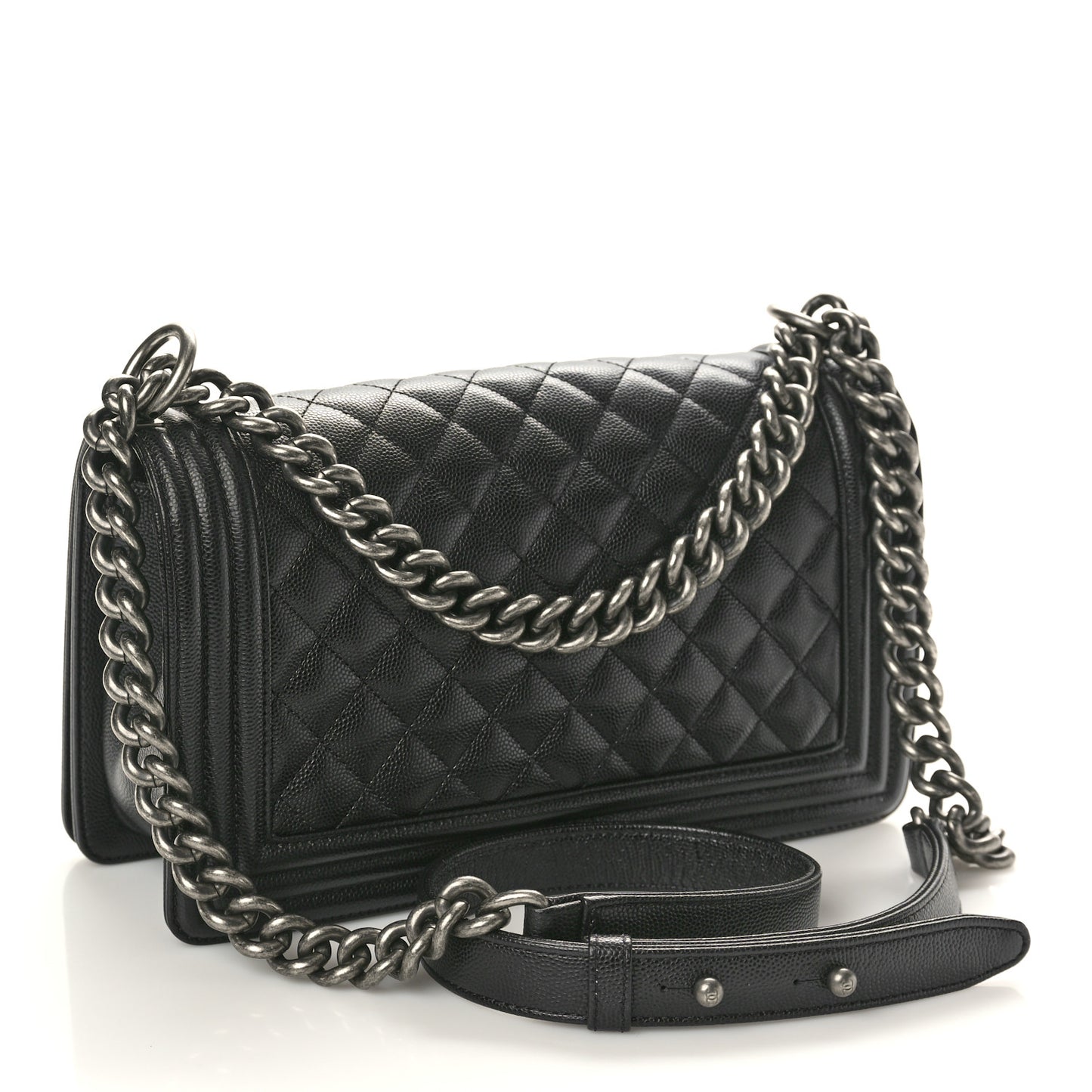 Caviar Quilted Medium Boy Flap Black