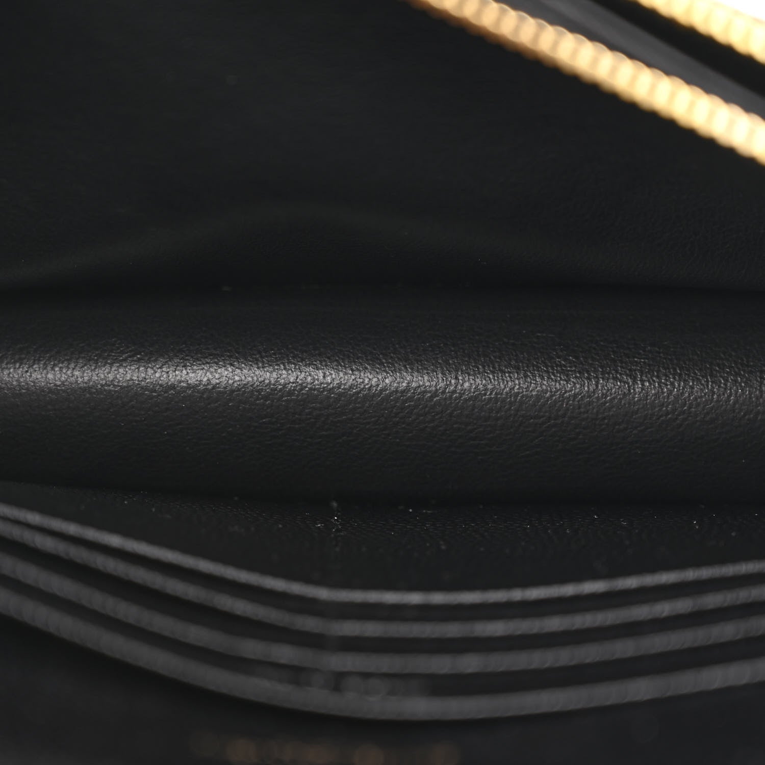 Saint Laurent Grain De Poudre Matelasse Chevron Monogram Envelope Chain Wallet Black 5 of 11