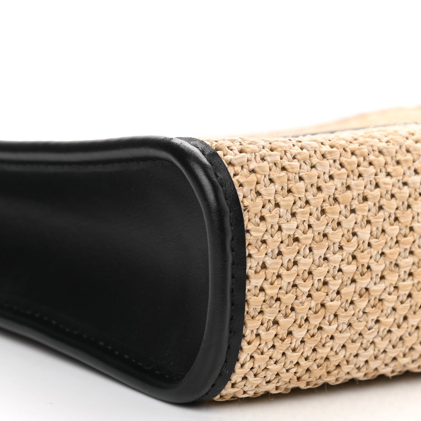 Raffia Calfskin Monogram Giant Pouch
