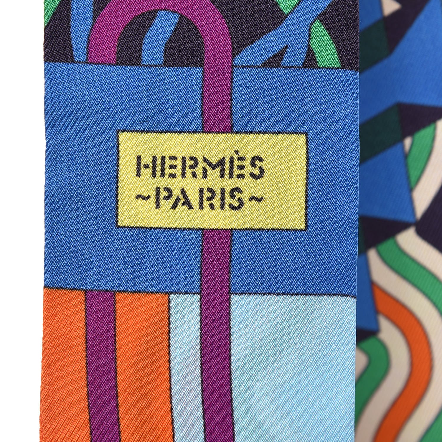 Hermes Silk Ballet Aquatique Twilly Orange Marine Vert 5 of 5