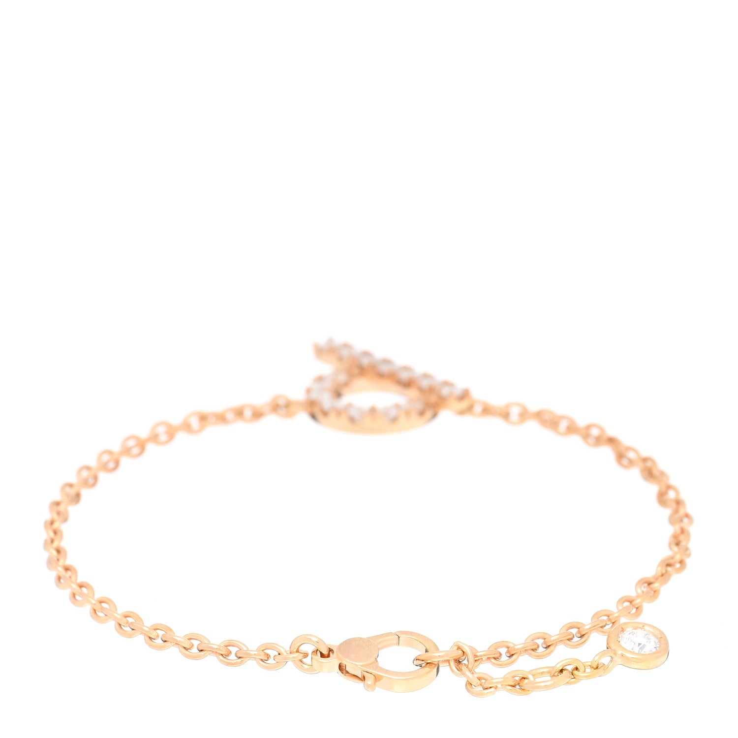 Hermes 18K Rose Gold Diamond Finesse Bracelet XS 2 of 3