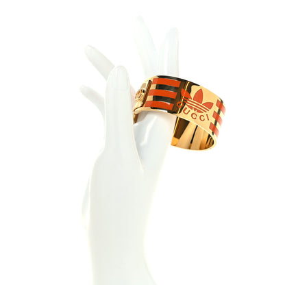 Gucci X ADIDAS Metal Enamel Cuff Bracelet S Orange 2 of 5