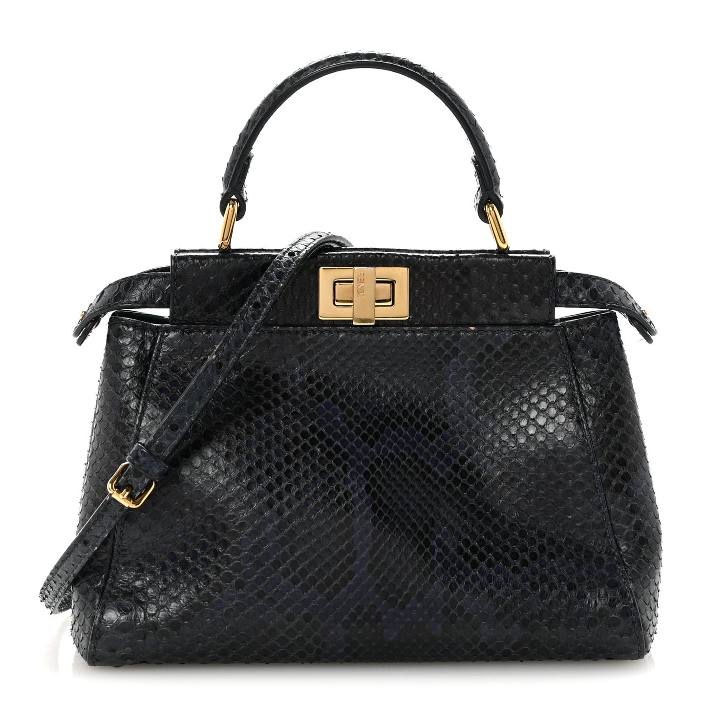 Python Shiny Nappa Mini Peekaboo Iconic Satchel Blue Jeans