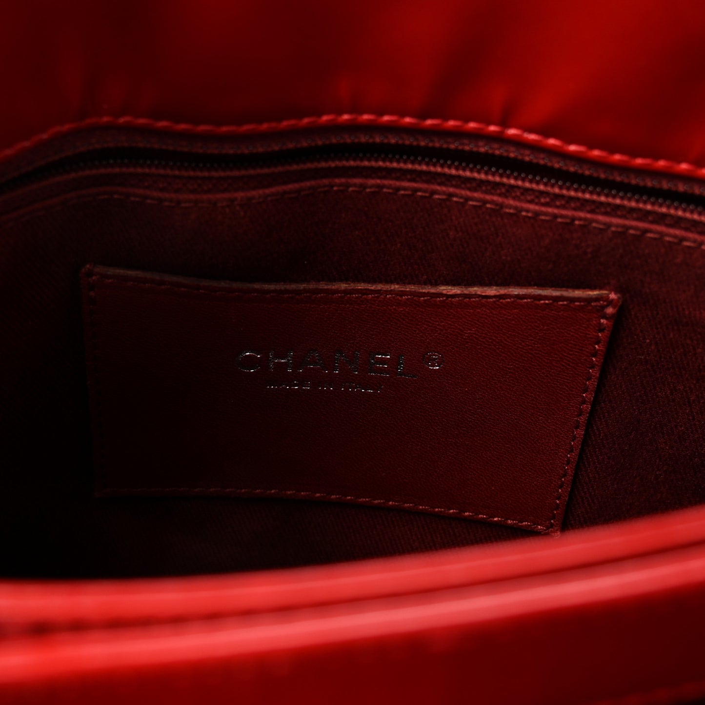 Patent Quilted Large Just Mademoiselle Bowling Bag Red