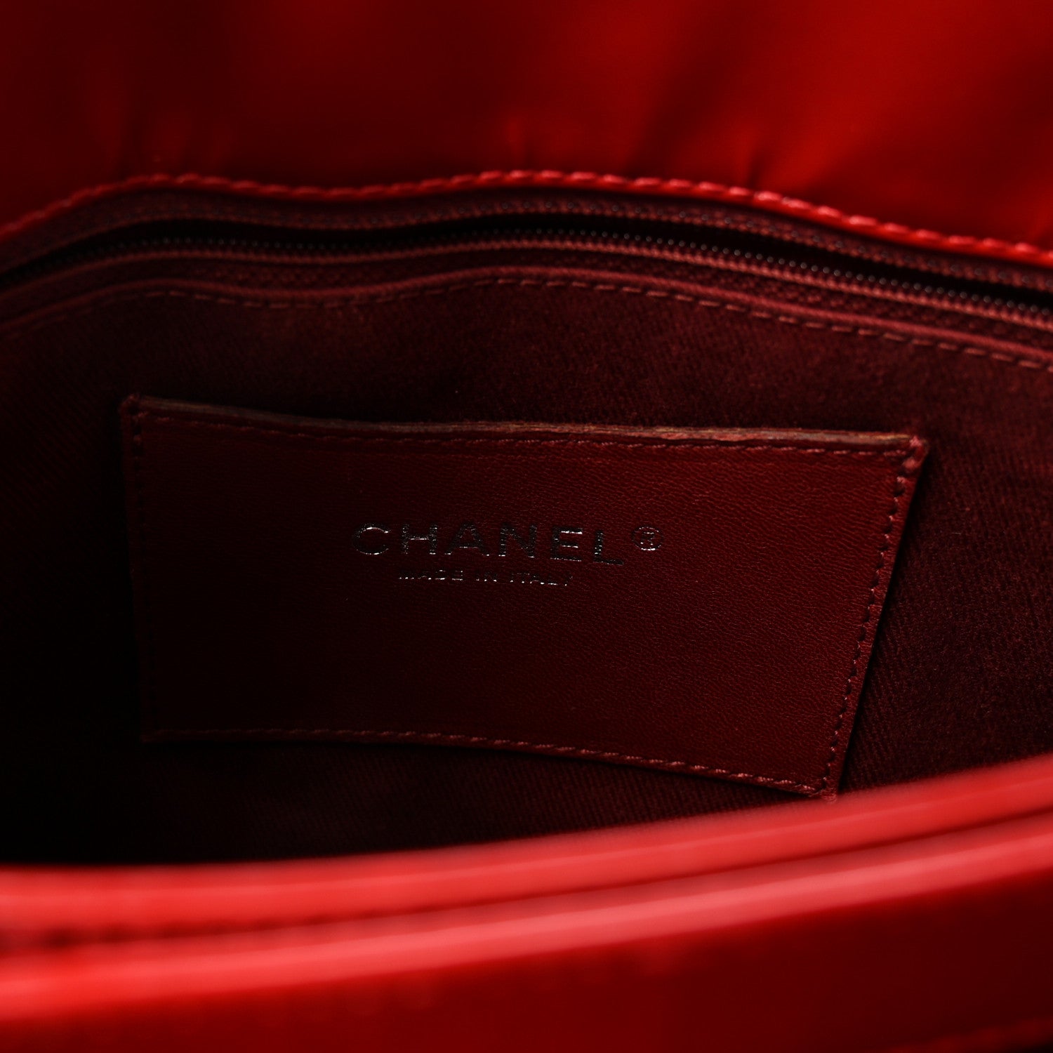 Chanel Patent Quilted Large Just Mademoiselle Bowling Bag Red 6 of 10