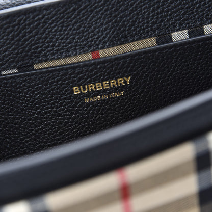 Burberry Grainy Calfskin Vintage Check Note Crossbody Bag Black 8 of 9