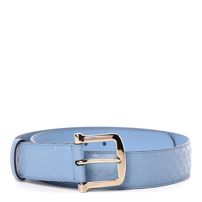 Gucci Soft Microguccissima Margaux Calfskin Belt 90 36 Mineral Blue 1 of 6