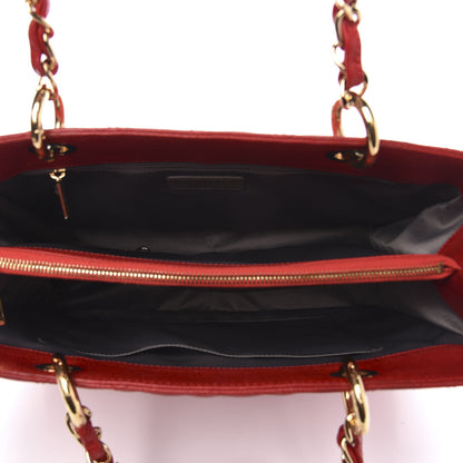 Chanel Caviar Quilted Grand Shopping Tote GST Red 4 of 11