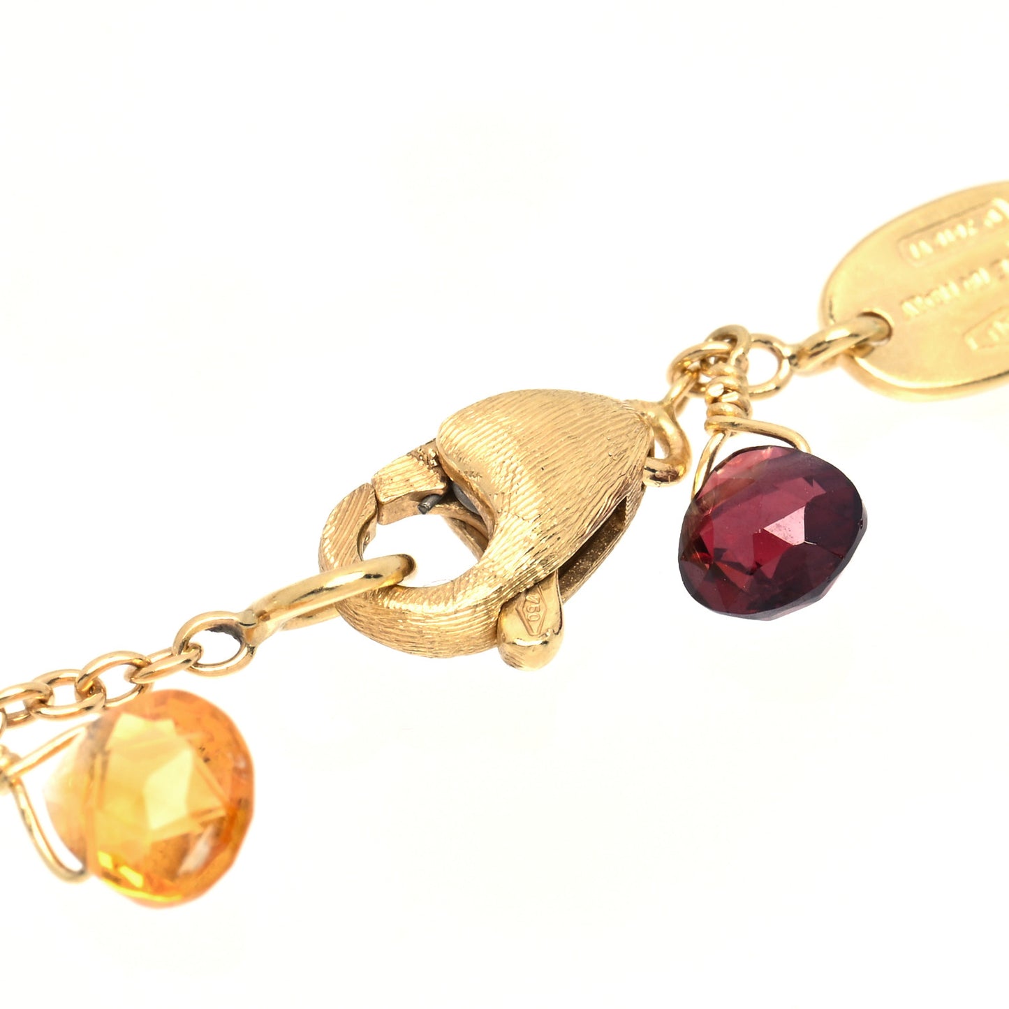 18K Yellow Gold Multi Gemstone Blue Topaz Paradise Single Strand Bracelet