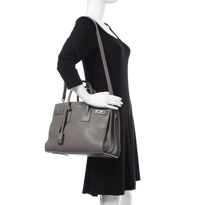 Saint Laurent Grained Calfskin Small Supple Sac De Jour Mouse Grey 2 of 13