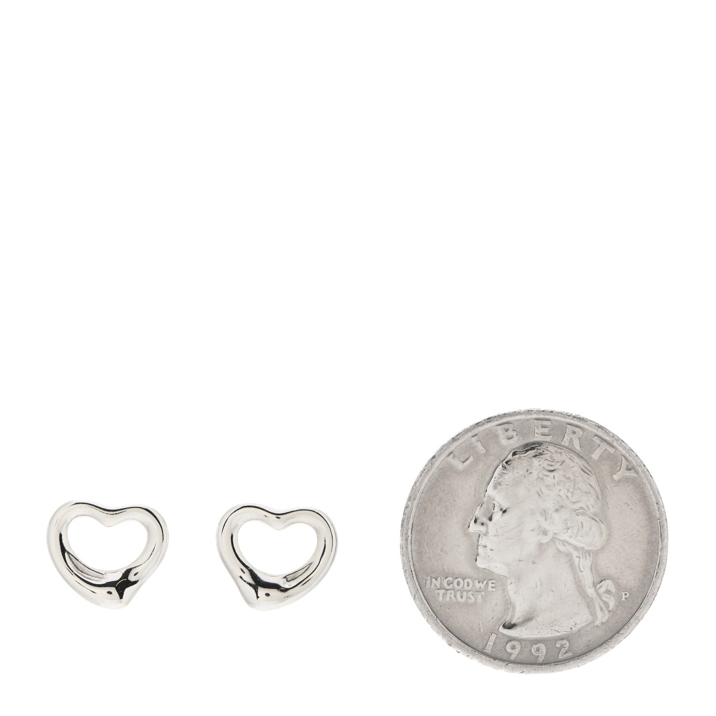 Sterling Silver 11mm Elsa Peretti Open Heart Earrings