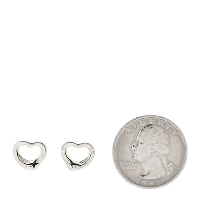 Tiffany Sterling Silver 11mm Elsa Peretti Open Heart Earrings 2 of 4
