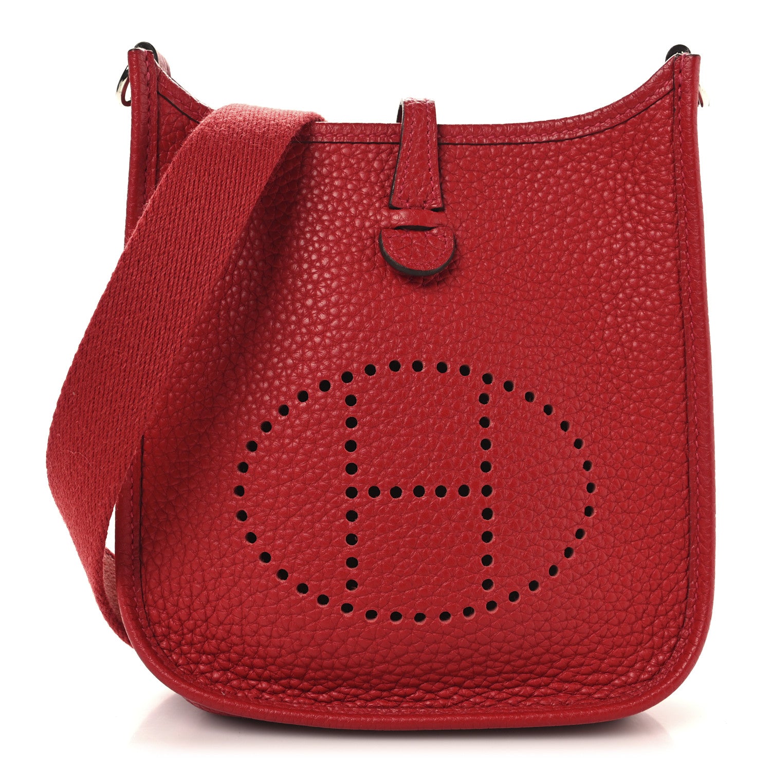 Hermes Taurillon Clemence Amazone Evelyne TPM Rouge Casaque Crevette 1 of 10