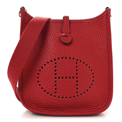 Hermes Taurillon Clemence Amazone Evelyne TPM Rouge Casaque Crevette 1 of 10