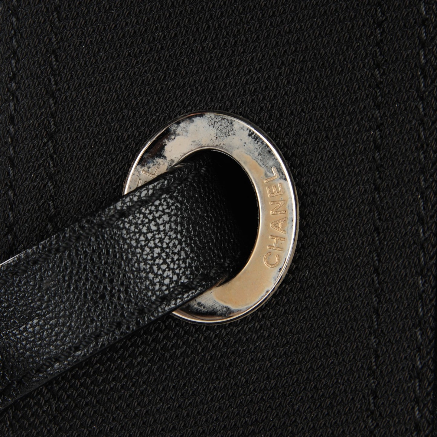 Coated Canvas Large Paris Biarritz Tote Black