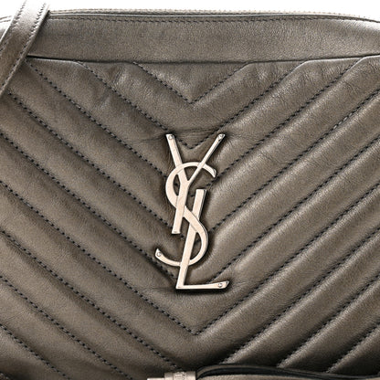 Saint Laurent Metallic Calfskin Matelasse Monogram Lou Camera Bag Silver 8 of 17