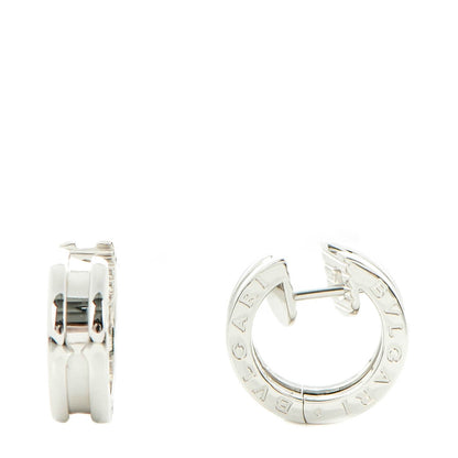 Bulgari 18K White Gold Small B.Zero1 Hoop Earrings 1 of 6
