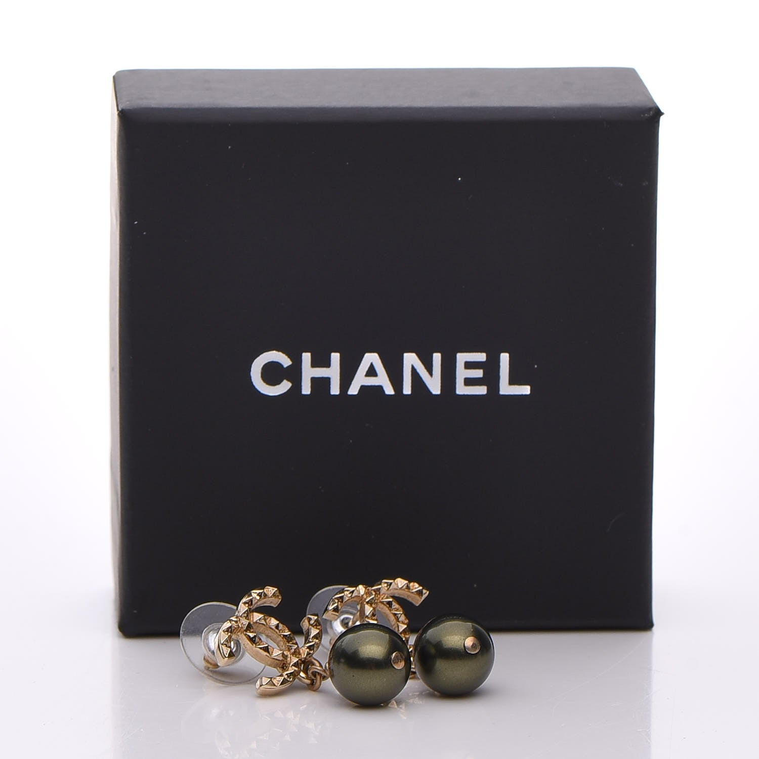 Chanel Bead CC Drop Earrings Gold 6 of 6