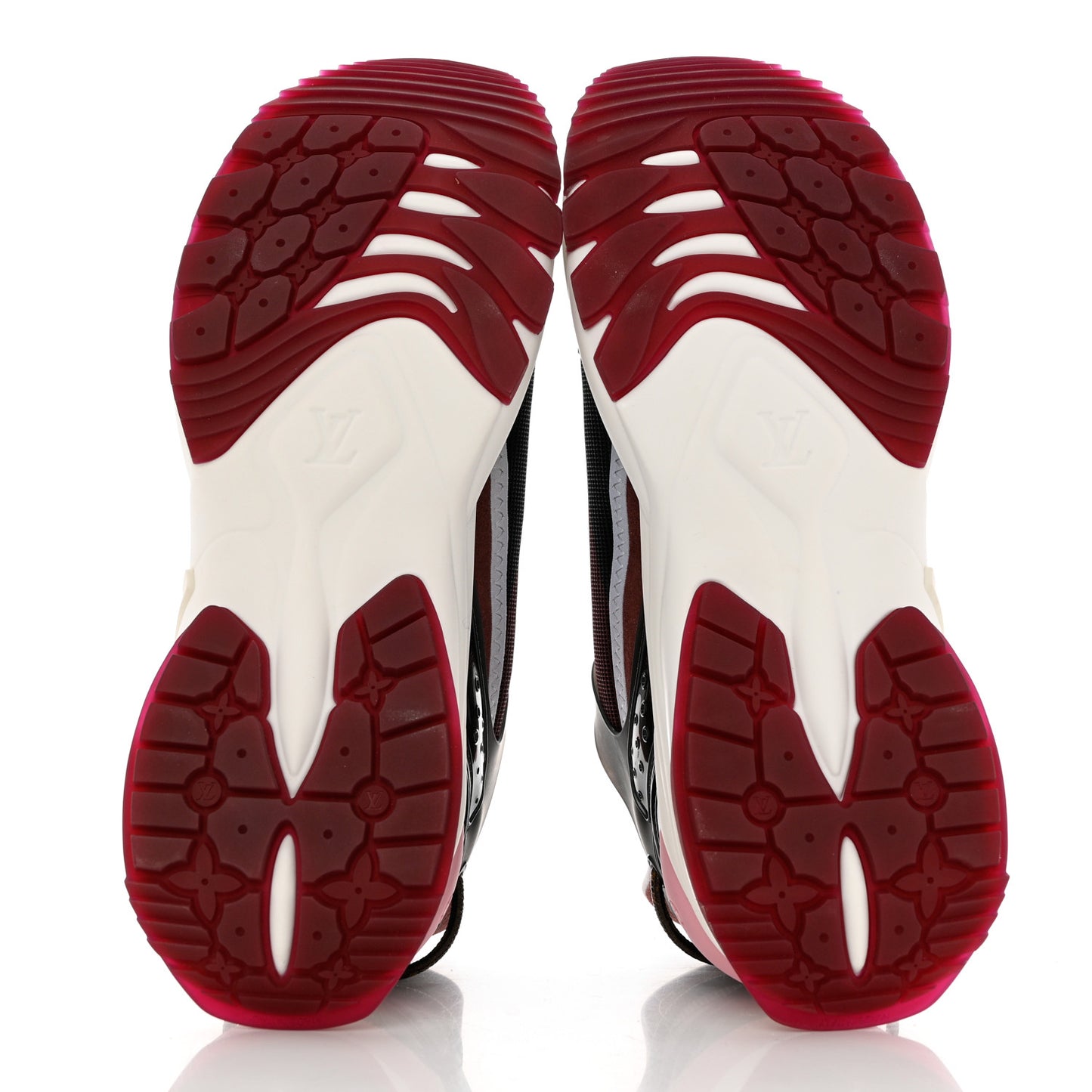 Mix Materials Suede Calfskin Run 55 Sneakers 41 Burgundy
