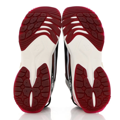 Louis Vuitton Mix Materials Suede Calfskin Run 55 Sneakers 41 Burgundy 5 of 10
